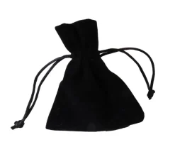 Petit Sac velours noir épais avec cordon de serrage - 10 x 8 cm