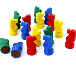 16 petits chevaux en bois - pions de jeux 4 cm