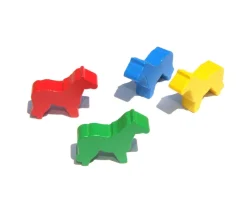 16 petits chevaux sur patte en bois - pions de jeux