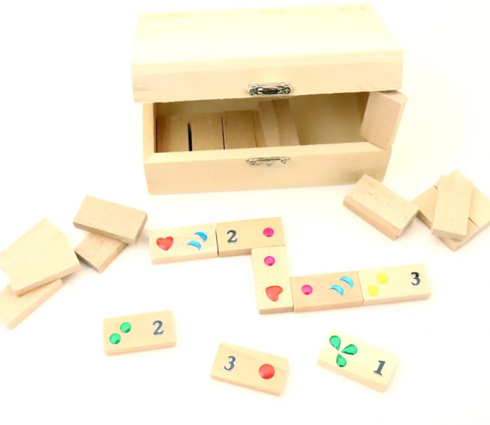 28 petits dominos en bois neutres à personnaliser 40 x 20 x 8 mm