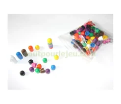 100 petits pions empilables 12x13 mm pour jeux multicolores