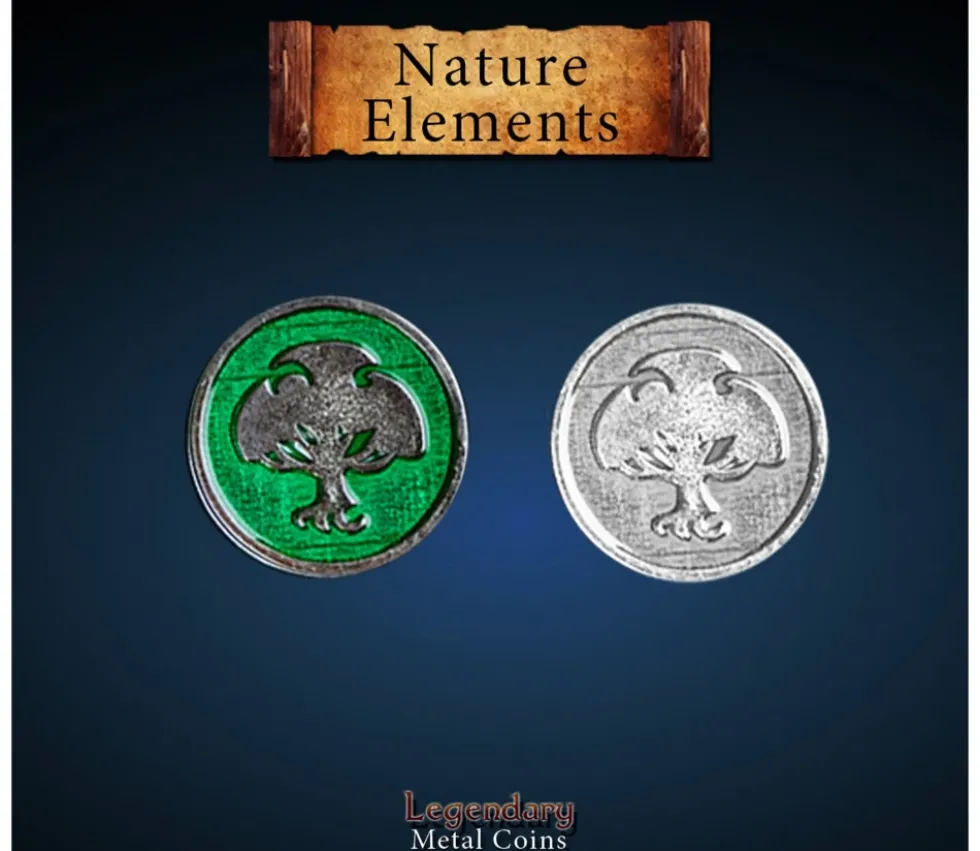 Pièce métal élément Nature à l'unité - Coins element Legendary
