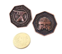 Pièce octogonale métal cuivré Forged Dwarven 28 mm