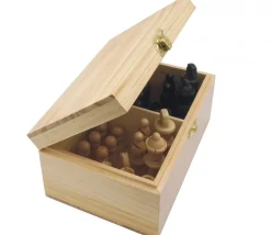 32 Pièces échecs bois lestées Roi 8.8 cm + coffret bois