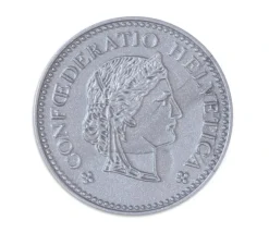 70 Pièces Franc Suisse en plastique monnaie pour jeu