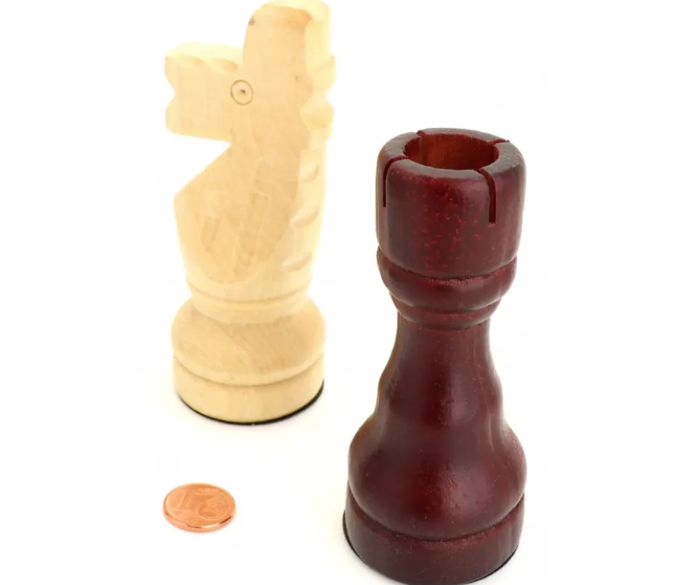 32 Pièces géantes échec en bois 17 cm