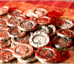 35 pièces métal cuivrées pour jeu L'Antre du Roi de la Montagne