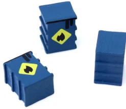 Pion baril pétrole / bidon huile en bois 15 x 10 x 10 mm pour jeu