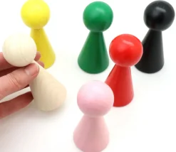 Pion bois XXL 10 cm JAUNE pour jeu. Grand pion 100 mm diam 43 mm
