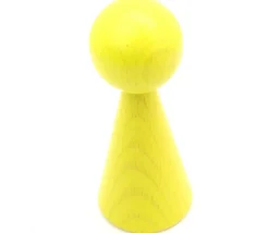 Pion bois XXL 10 cm JAUNE pour jeu. Grand pion 100 mm diam 43 mm