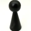Pion bois XXL 10 cm noir pour jeu. Grand pion 100 mm diam 43 mm