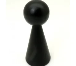 Pion bois XXL 10 cm noir pour jeu. Grand pion 100 mm diam 43 mm