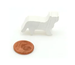 Pion Chat blanc en bois pour jeu 30x19x8 mm