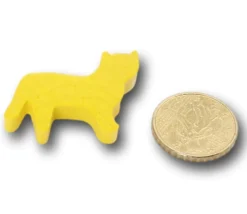 Pion Chat / tigre jaune en bois pour jeu 30x19x8 mm