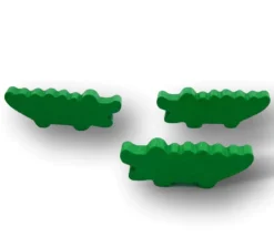 Pion crocodile vert en bois