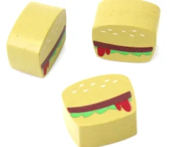 Pion de jeu hamburger en bois - 16 x 18 x 10 mm