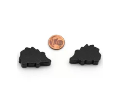 Pion de jeu hérisson noir en bois 30x18x8 mm