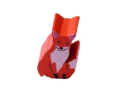 Pion de jeu renard orange en bois 15 x 11 x 10 mm