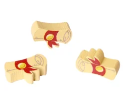 Pion de jeu rouleau parchemin en bois 16 x 5 x 10 mm