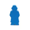 Pion Détective bleu 28 x 15 mm - homme chapeau et manteau