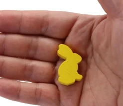 Pion en bois lapin JAUNE 22x31x8 mm