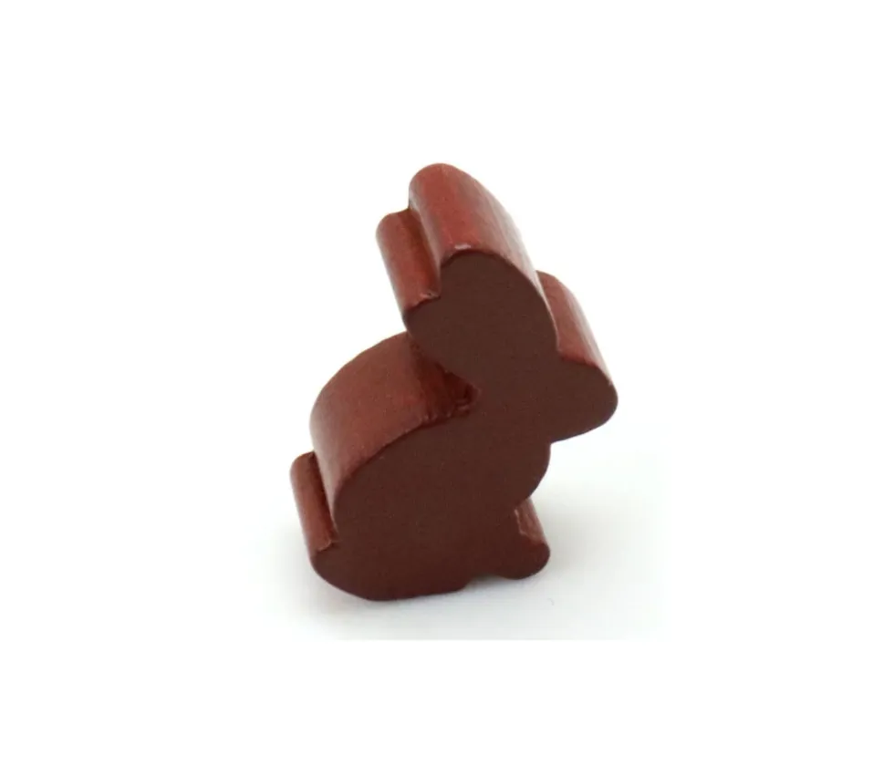 Pion en bois lapin marron dodu 22 x 30 x 10 mm animal pour jeu