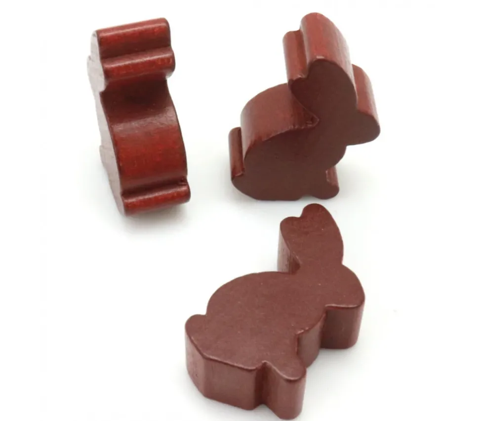 Pion en bois lapin marron dodu 22 x 30 x 10 mm animal pour jeu