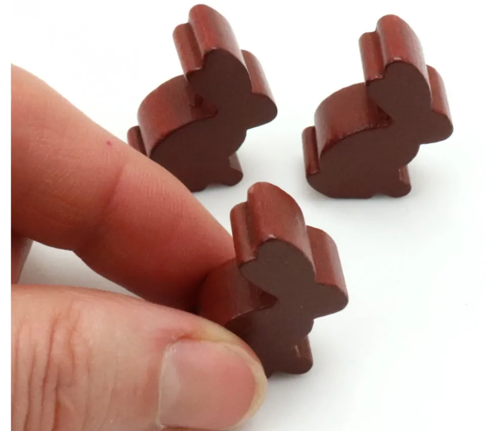 Pion en bois lapin marron dodu 22 x 30 x 10 mm animal pour jeu