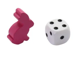 Pion en bois lapin rose 22 x 31 x 8 mm animal pour jeu