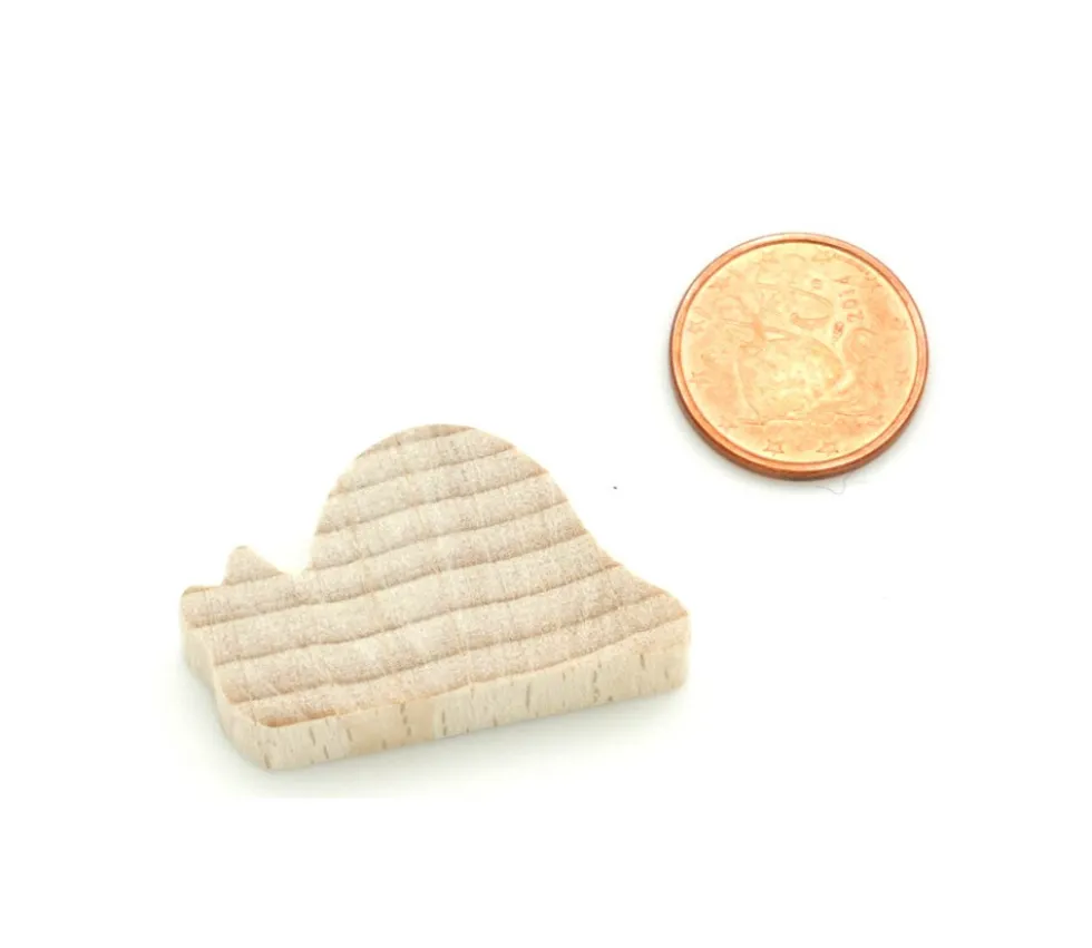 Pion escargot bois naturel 30 x17 x 8 mm