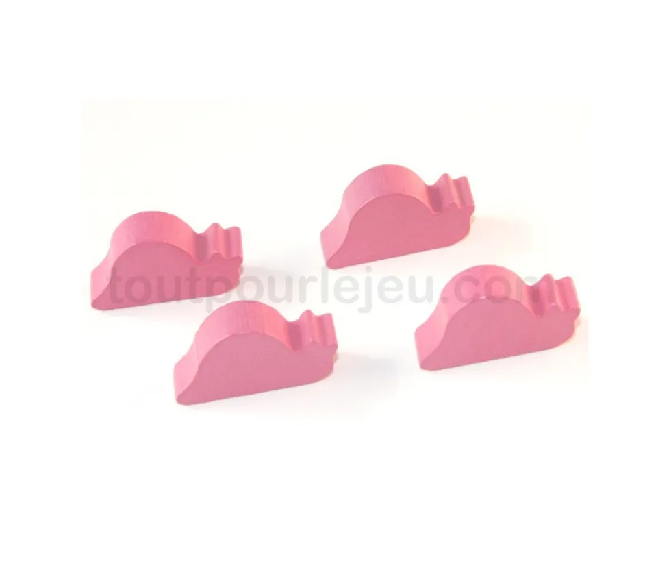 Pion escargot rose en bois