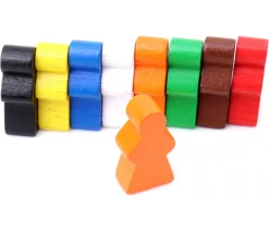 Pion fille meeple en bois personnage joueur 13 x 23 X 8 mm femme à l'unité