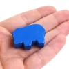 Pion hippopotame bleu en bois