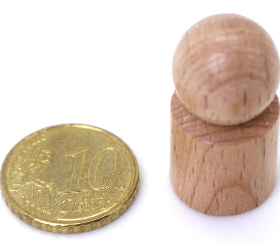 Pion joueur droit avec boule en bois 15 x 29 mm pour jeu à l'unité