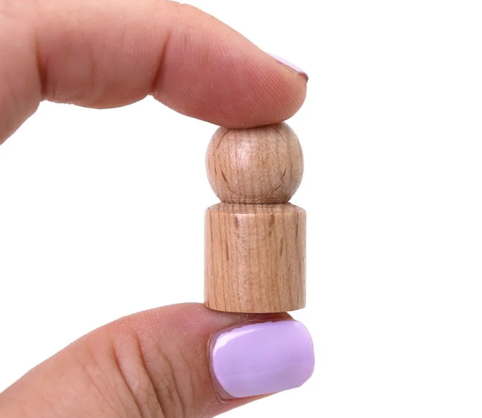 Pion joueur droit avec boule en bois 15 x 29 mm pour jeu à l'unité