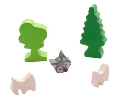 Pion Loup en bois pour jeu 15 x 14 x 8 mm
