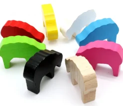 Pion mouton naturel 40x28x10 mm en bois pour jeu de société