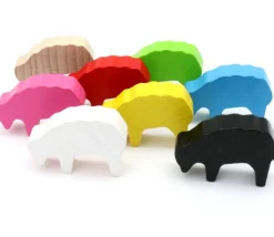Pion mouton noir 40x28x10 mm en bois pour jeu de société