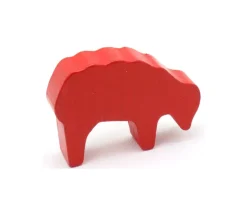 Pion mouton rouge 40x28x10 mm en bois pour jeu de société