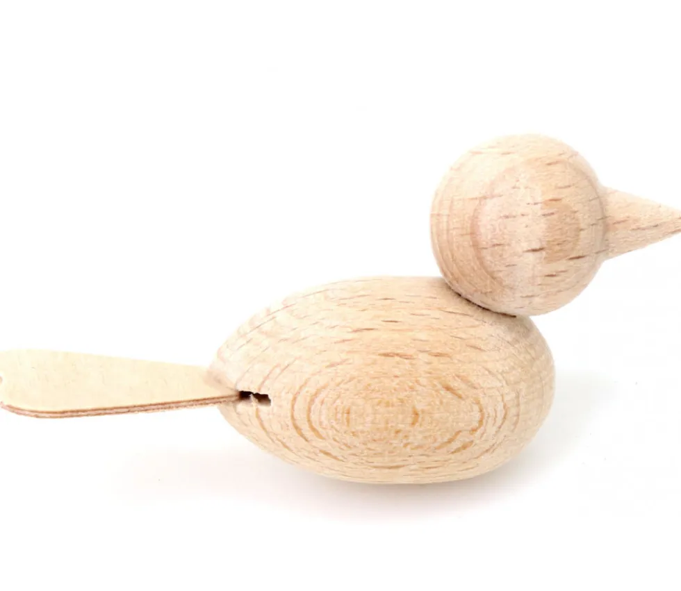 Pion oiseau en bois naturel 5.5 cm