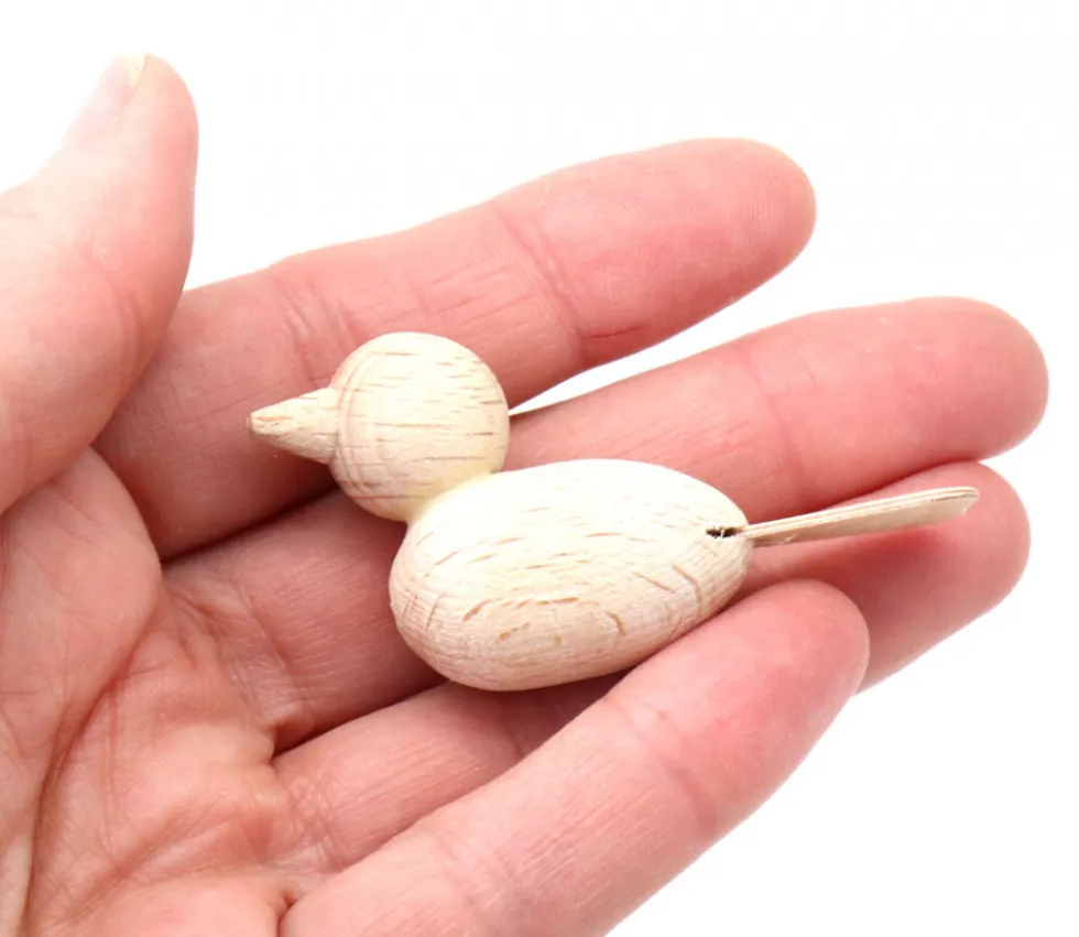 Pion oiseau en bois naturel 5.5 cm