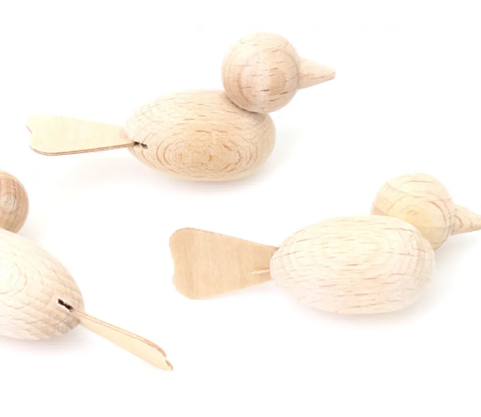 Pion oiseau en bois naturel 5.5 cm