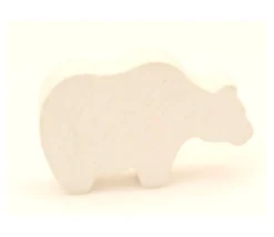 Pion ours blanc en bois pour jeu grizzli polaire