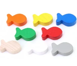 Pion poisson blanc en bois 24 x 13 mm pour jeu
