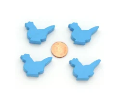 Pion poule bleue claire en bois 30 x 19 x 8 mm