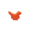 Pion poule orange en bois