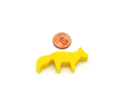 Pion renard jaune en bois 45 x 20 x 8 mm
