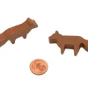 Pion renard marron en bois 45 x 20 x 8 mm