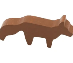 Pion renard marron en bois 45 x 20 x 8 mm