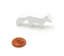 Pion renard polaire blanc en bois 45 x 20 x 8 mm